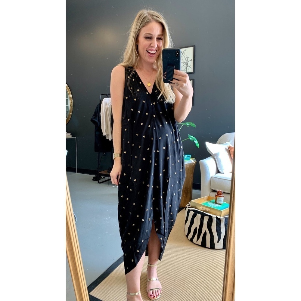 HATCH Maternity Polka Dot Parachute Sleeveless Dress One Size Petite. - Picture 4 of 8